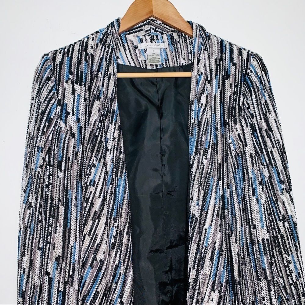 Mona Leah Textured Open Front Drape Collar Jacket - image 3